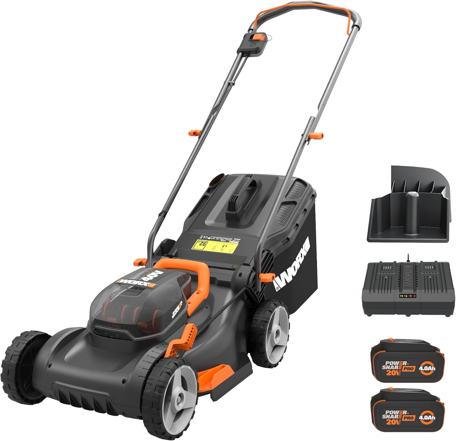 Worx WG743 40V PowerShare Intellicut Battery Powered Lawn Mower