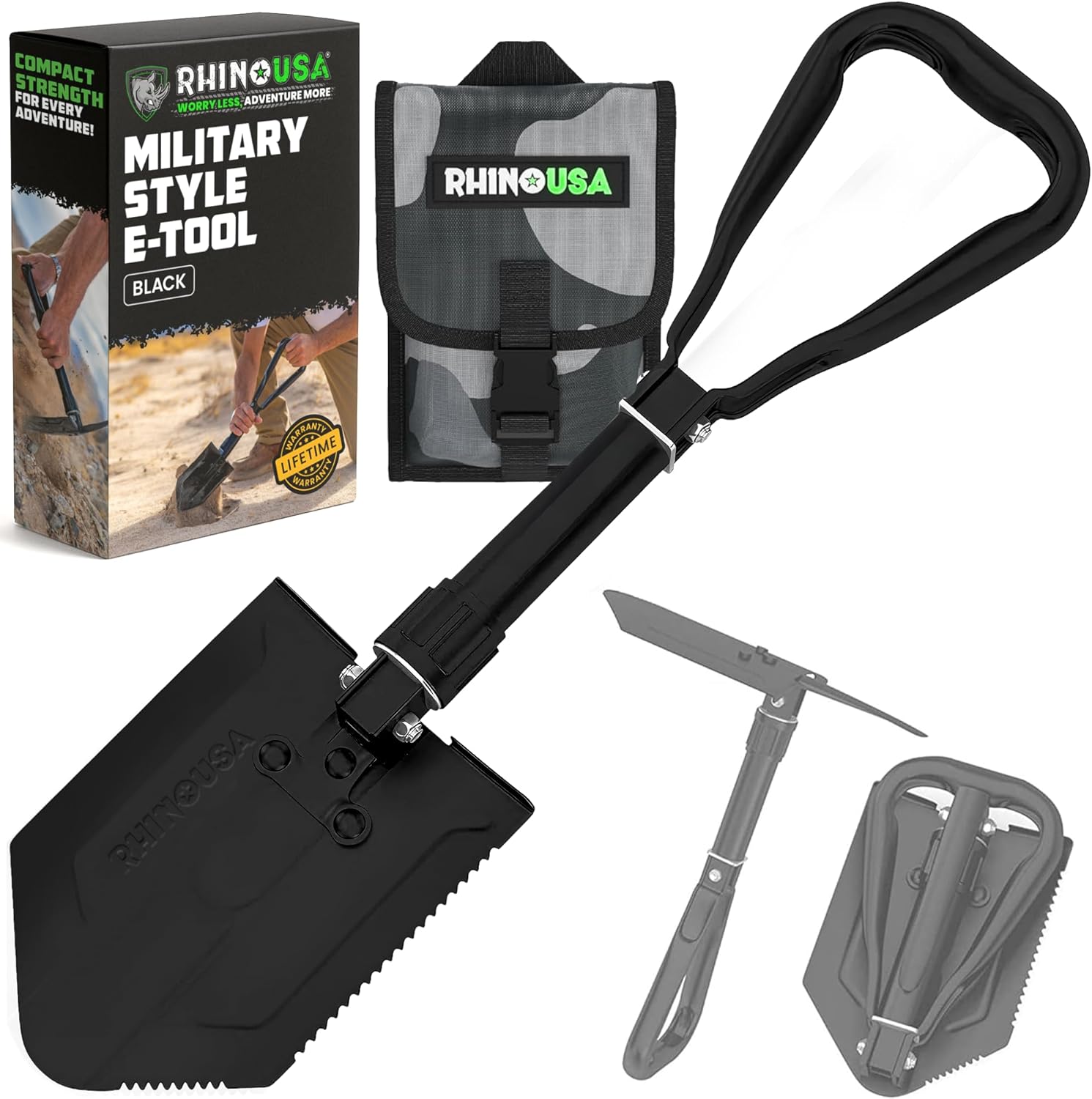 RHINO USA Folding Survival Digging Shovel