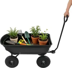 Bamiyune 4 Wheeled Garden Dump Cart