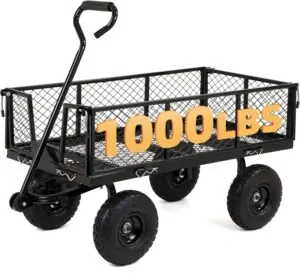 Finnhomy Heavy Duty 4 Wheeled Garden Cart