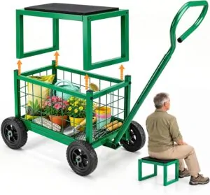 HULISEN 4 Wheeled Garden Cart