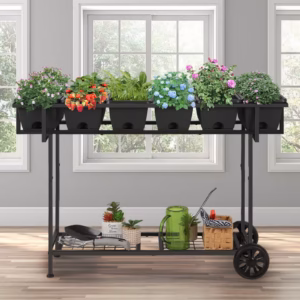 Mobile Raised Indoor And Outdoor Garden Cart