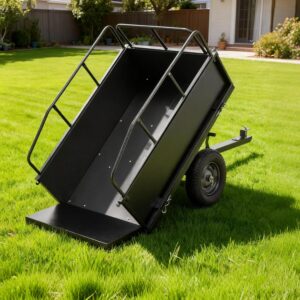 NAICKUC Utility Trailer Garden Yard Tow Behind Dump Cart